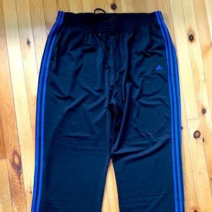 Adidas black blue strips athletic pants size 3XL
